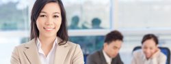 young woman in office